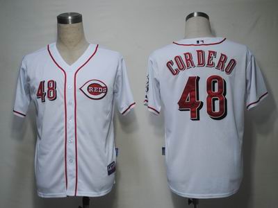 MLB Jerseys Cincinnati Reds 48 Cordero White Cool Base