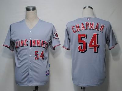 MLB Jerseys Cincinnati Reds 54 Chapman Grey Cool Base