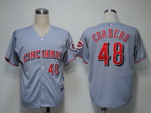 MLB Jerseys Cincinnati Reds 48 Cordero Grey Cool Base