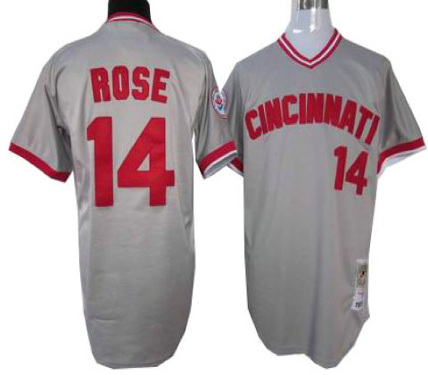 Cincinnati Reds 14 pete rose mitchellandness Jersey gray