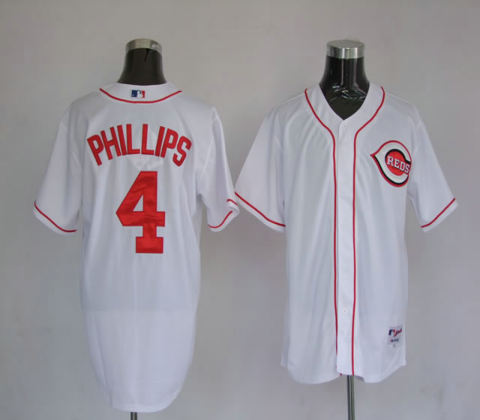 Cincinnati Reds 4 PHILLIPS White Jersey