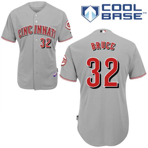 mlb Cincinnati Reds 32# Bruce grey cool base jerseys