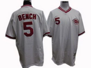 Cincinnati Reds 5 Johnny Bench 1976 throwback jersey white