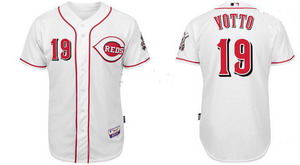 Cincinnati Reds 19 Joey Votto Baseball Authentic White Jerseys