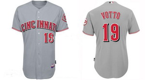 Cincinnati Reds 19 Joey Votto Baseball Authentic Grey Jerseys