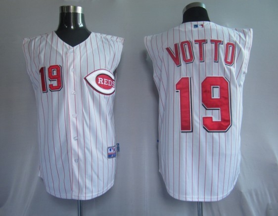 mlb Cincinnati Reds 19# votto Grey vest