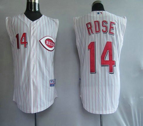 MLB Jerseys Cincinnati Reds 14# Rose White