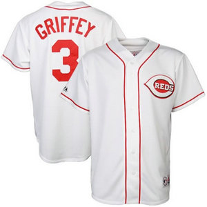 Cincinnati Reds #3 Griffey white jersey