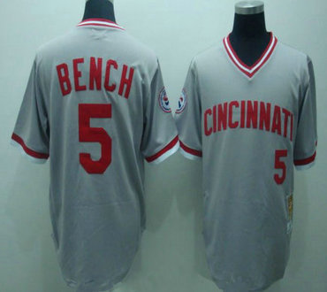 MLB Jerseys Cincinnati Reds #5 BENCH Grey