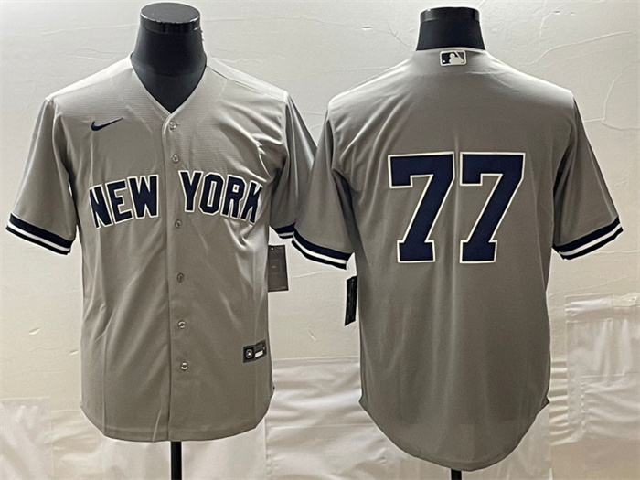 Men's New York Yankees #77 Clint Frazier Gray Cool Base Stitched Jersey