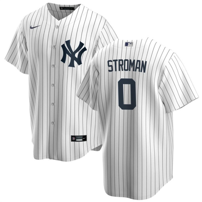 Men's New York Yankees #0 Marcus Stroman White Cool Base Stitched Baseball Jersey