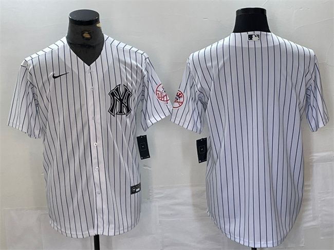 Men's New York Yankees Blank White Cool Base Stitched Baseball Jersey