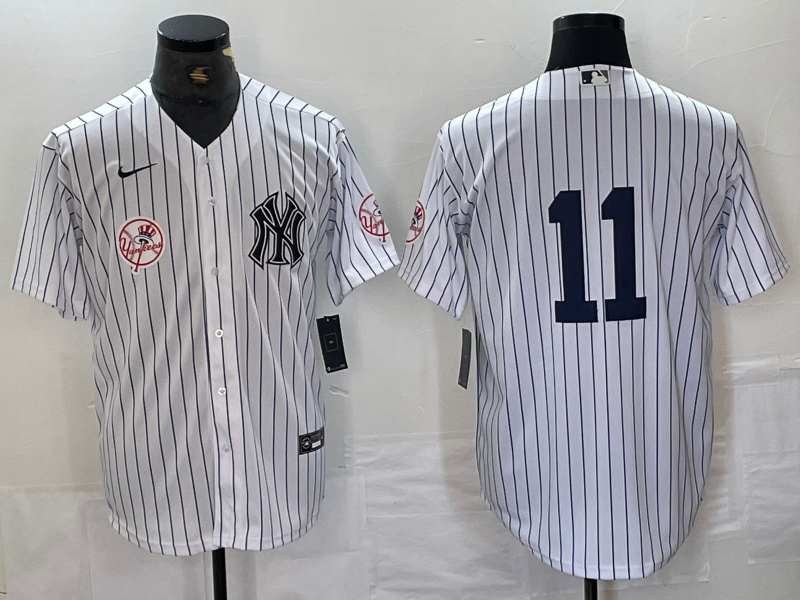 Men's New York Yankees #11 Anthony Volpe White Cool Base Stitched Baseball JerseyS 4