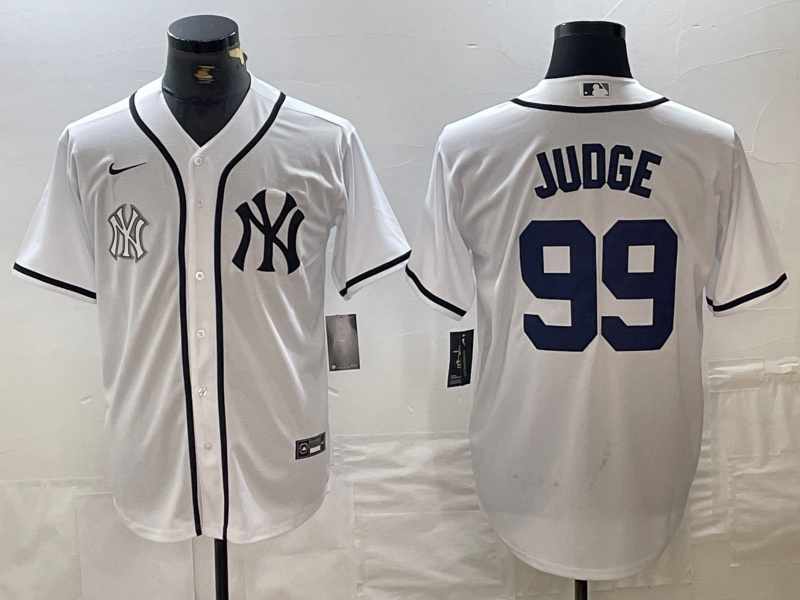 Men's New York Yankees #99 Aaron Judge White Cool Base Stitched Baseball Jersey 10