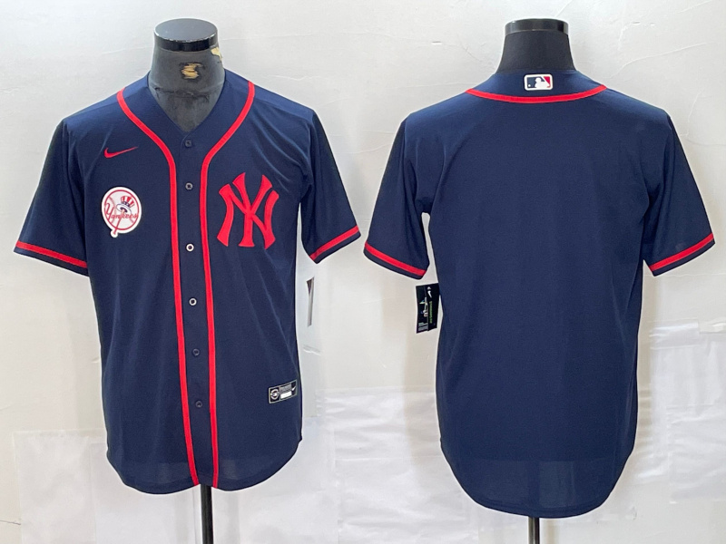 Men's New York Yankees Navy Cool Base Stitched Baseball Jersey 35