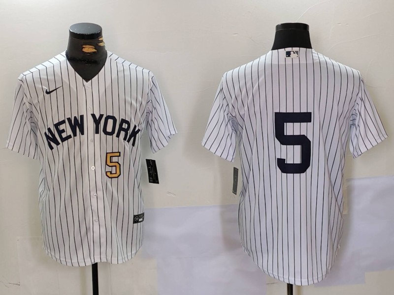 Men's New York Yankees #5 Joe DiMaggio White Cool Base Stitched Baseball Jersey