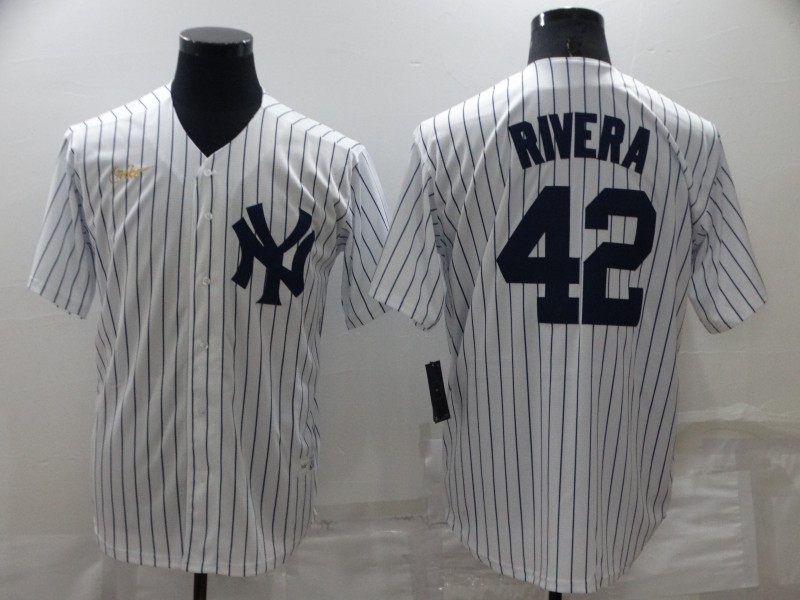 Men's New York Yankees #42 Mariano Rivera White Cool Base Stitched Baseball Jersey