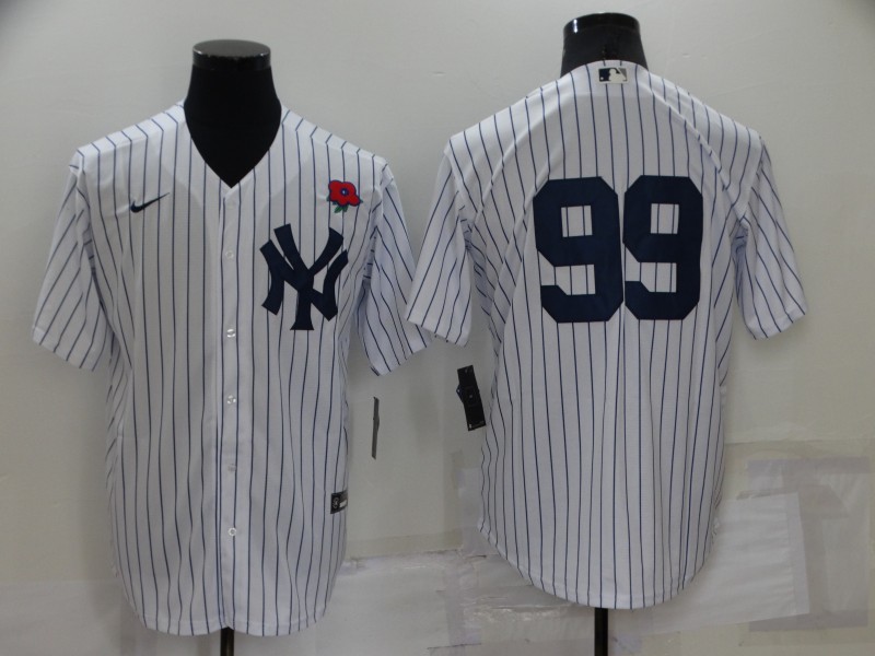 Men's New York Yankees #99 Aaron Judge White Cool Base Stitched Baseball Jersey