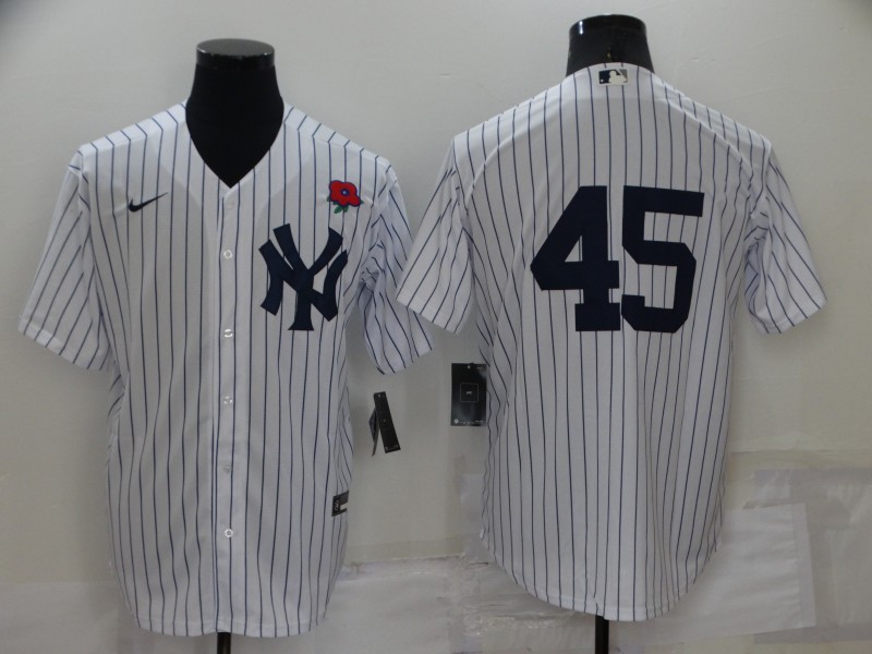 Men's New York Yankees #45 Gerrit Cole White Cool Base Stitched Baseball Jersey