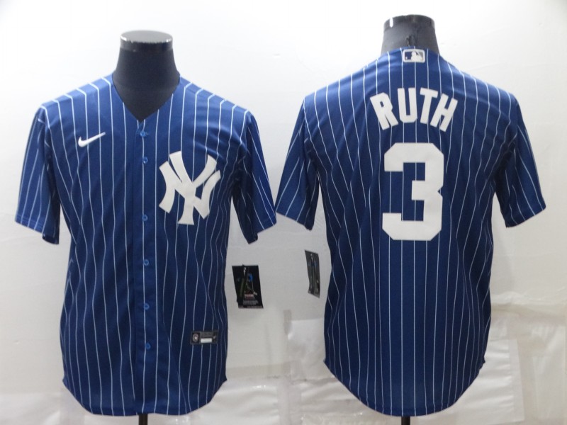 Men's New York Yankees #3 Babe Ruth Navy Cool Base Stitched Jersey