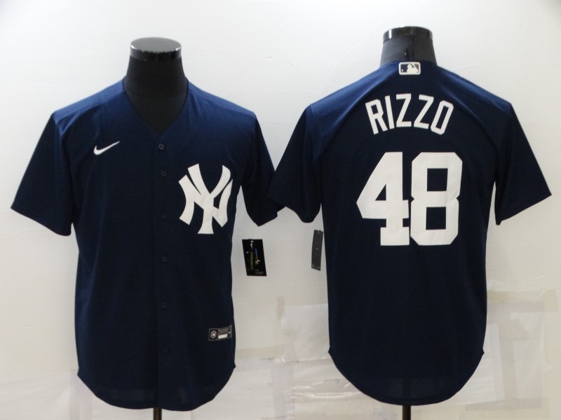 Men's New York Yankees #48 Anthony Rizzo Navy Cool Base Stitched Baseball Jersey