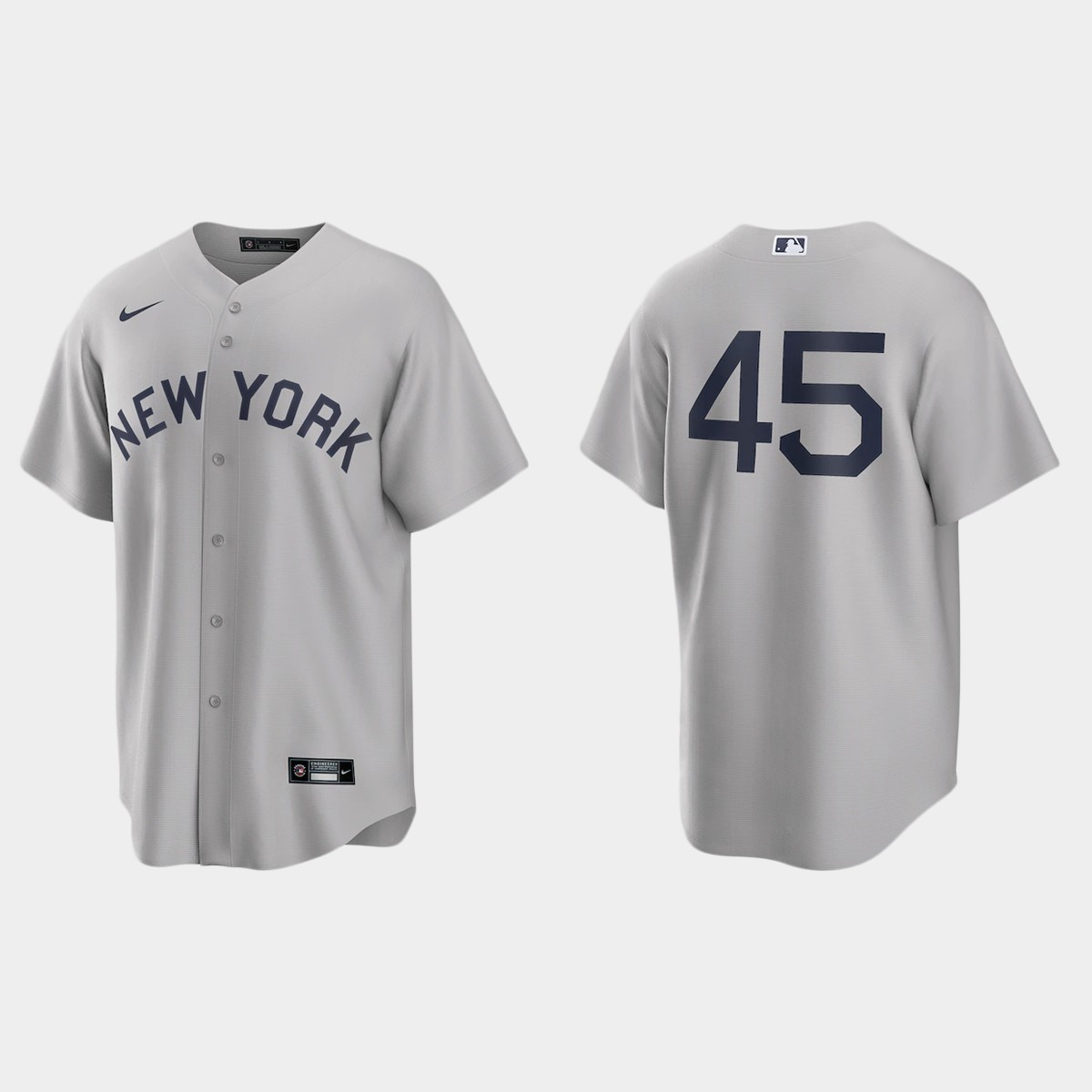 New York Yankees #45 Gerrit Cole Men's Nike Gray 2021 Field of Dreams Game MLB Jersey