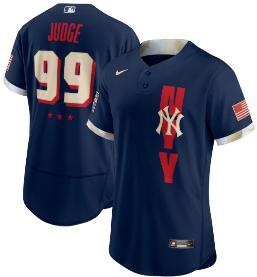 Men's New York Yankees #99 Aaron Judge Nike Navy 2021 MLB All-Star Game Authentic Player Jersey