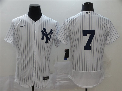 Yankees 7 Mickey Mantle White 2020 Nike Cool Base Jersey