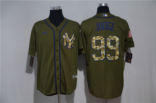 Yankees 99 Aaron Judge Olive 2020 Nike Cool Base Jersey