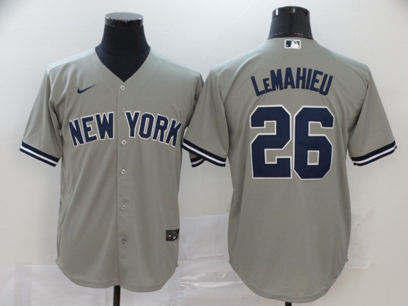 Yankees 26 DJ LeMahieu Gray 2020 Nike Cool Base Jersey