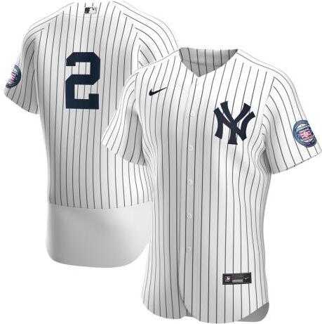 Yankees 2 Derek Jeter White Nike 2020 Nike Hall Of Fame Induction Cool Base Jersey