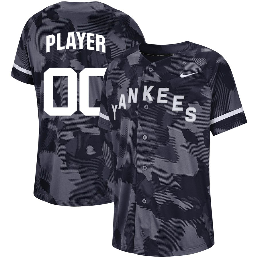 Yankees Black Camo Fashion Men's Customized Jersey