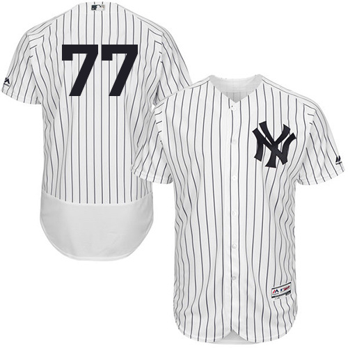 Yankees #77 Clint Frazier White Strip Flexbase Authentic Collection Stitched Baseball Jersey