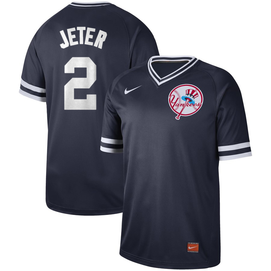 Yankees 2 Derek Jeter Black Throwback Jersey