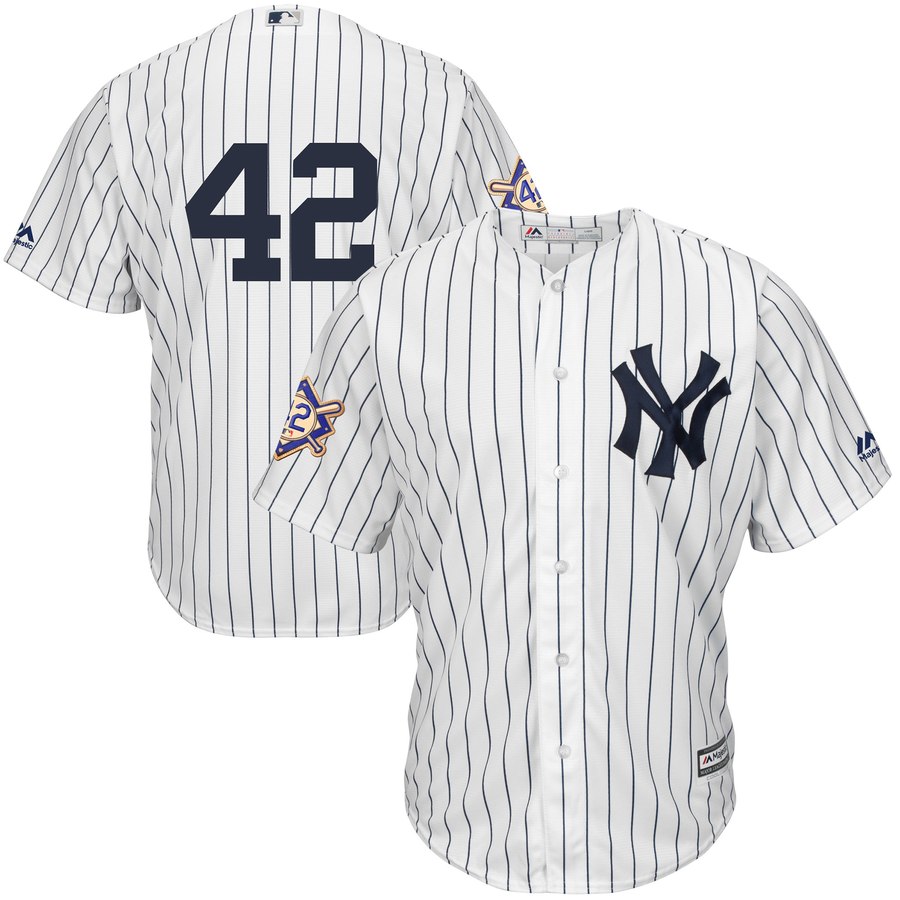 Yankees 42 Mariano Rivera White 2019 Jackie Robinson Day Cool Base Jersey