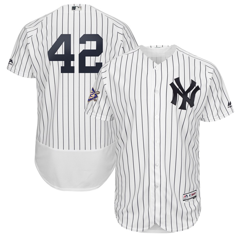 Yankees 42 Mariano Rivera White 2019 Jackie Robinson Day FlexBase Jersey