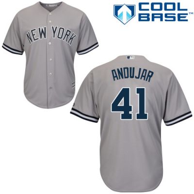 Men's New York Yankees #41 Miguel Andujar Cool base Gray Baseball Jersey