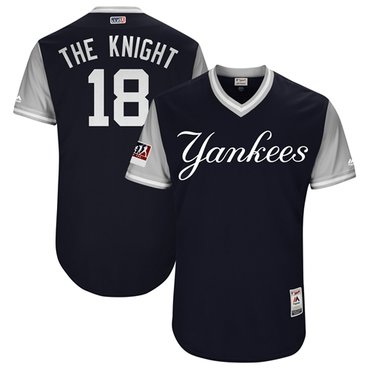 Yankees #18 Didi Gregorius Navy The Knight Players Weekend Authentic Stitched MLB Jersey