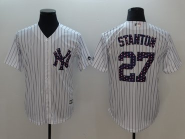 Yankees 27 Giancarlo Stanton White 2018 Stars & Stripes Cool Base Jersey