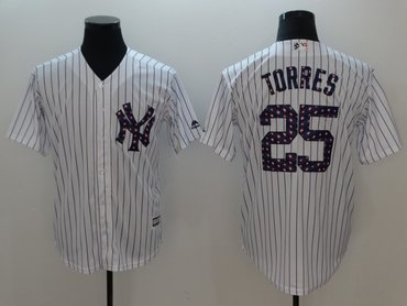 Yankees 25 Gleyber Torres White 2018 Stars & Stripes Cool Base Jersey