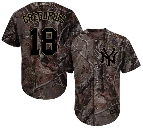 Yankees #18 Didi Gregorius Camo Realtree Collection Cool Base Stitched Baseball Jersey