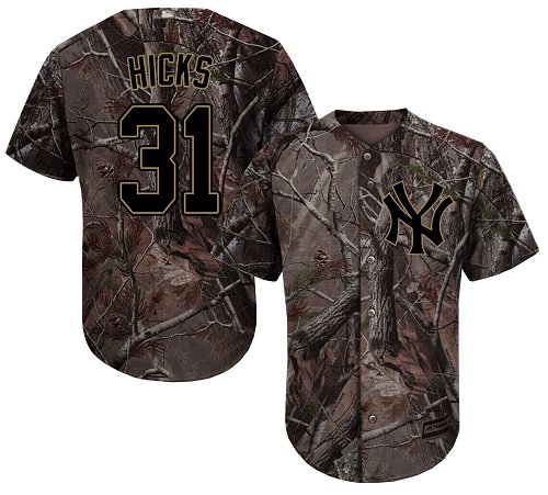 Yankees #31 Aaron Hicks Camo Realtree Collection Cool Base Stitched Baseball Jersey