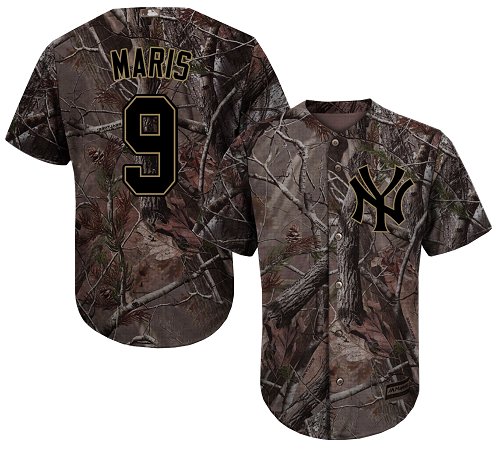 Yankees #9 Roger Maris Camo Realtree Collection Cool Base Stitched Baseball Jersey