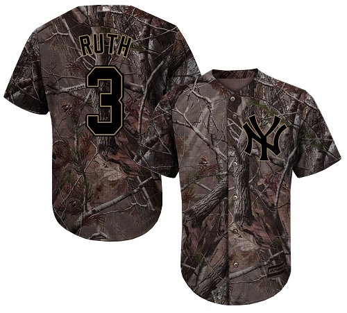 Yankees #3 Babe Ruth Camo Realtree Collection Cool Base Stitched Baseball Jersey