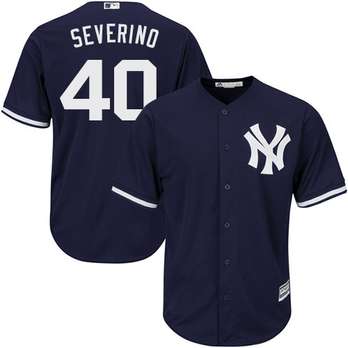 Yankees #40 Luis Severino Navy Blue New Cool Base Stitched Baseball Jersey