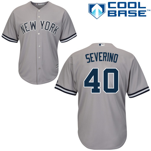 Yankees #40 Luis Severino Grey New Cool Base Stitched Baseball Jersey