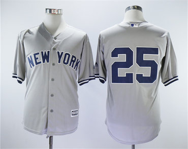 Yankees 25 Gleyber Torres Gray Cool Base Jersey