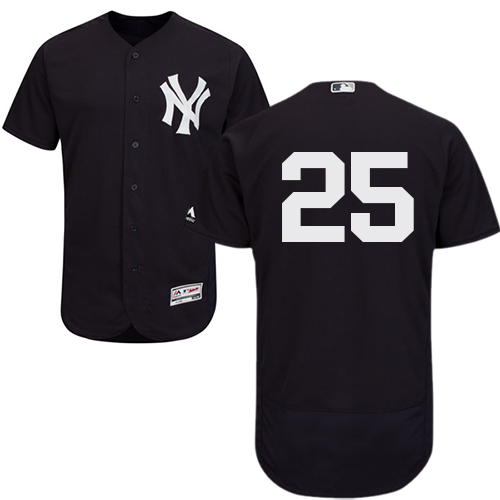 Yankees #25 Gleyber Torres Navy Blue Flexbase Authentic Collection Stitched Baseball Jersey