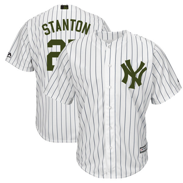 Yankees 27 Giancarlo Stanton White 2018 Memorial Day Cool Base Jersey