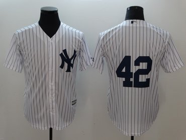 Yankees 42 Mariano Rivera White Cool Base Jersey